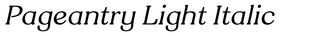 Pageantry Light Italic